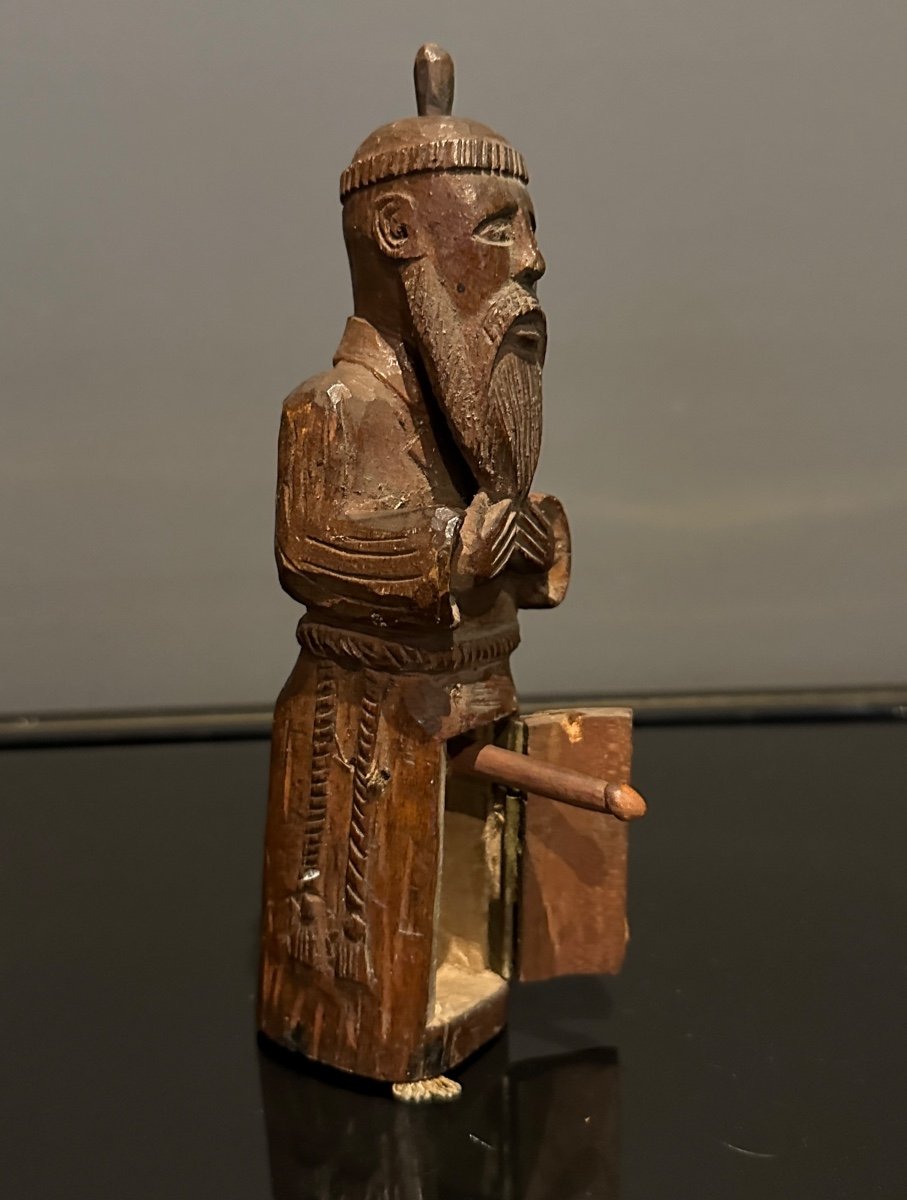 Lubric Monk In Sculpted Wood 19th Time