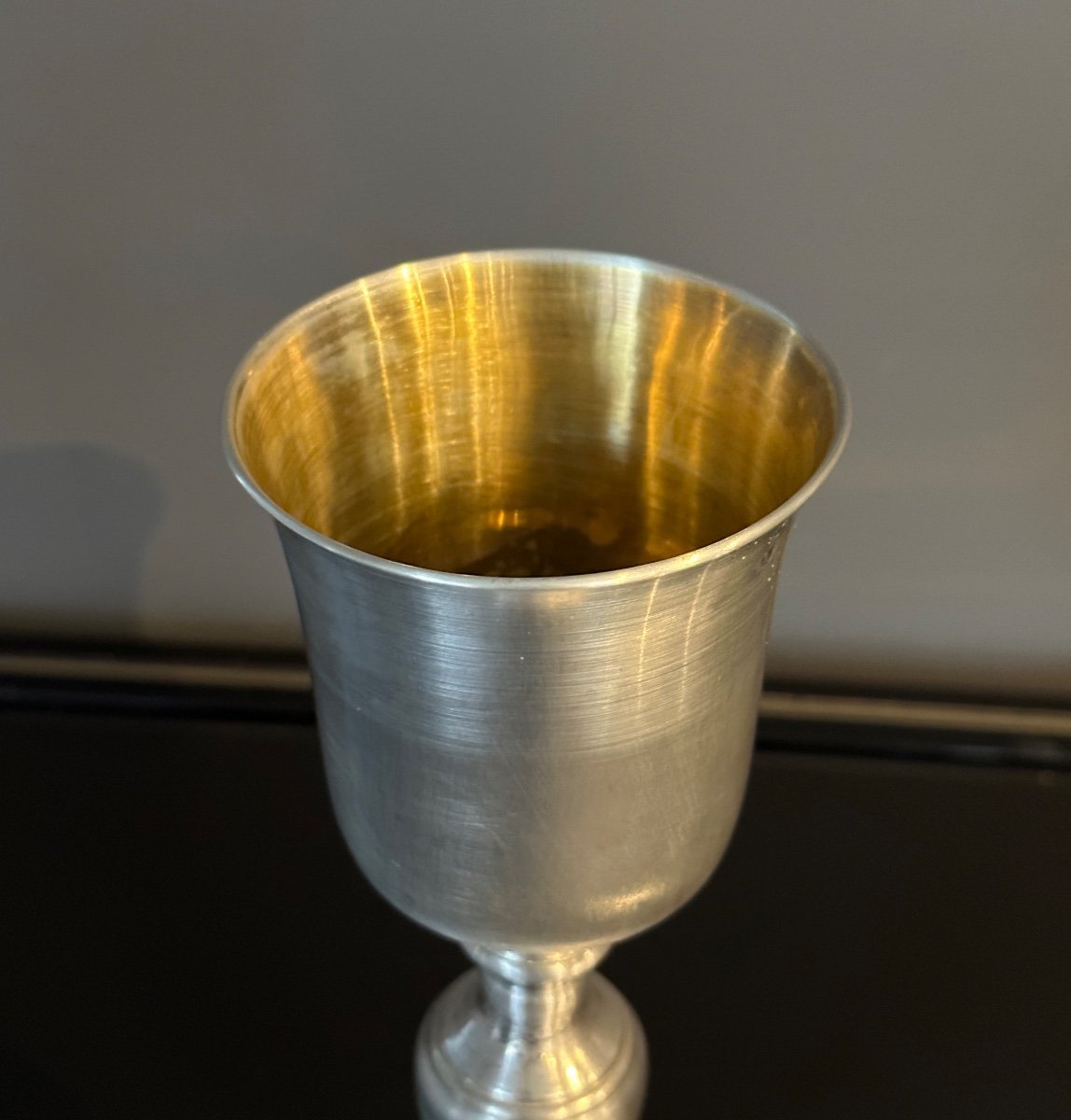 Chalice Sterling Silver And Bronze Argente Poincon Vieillard Paris (1819 - 1838)-photo-1