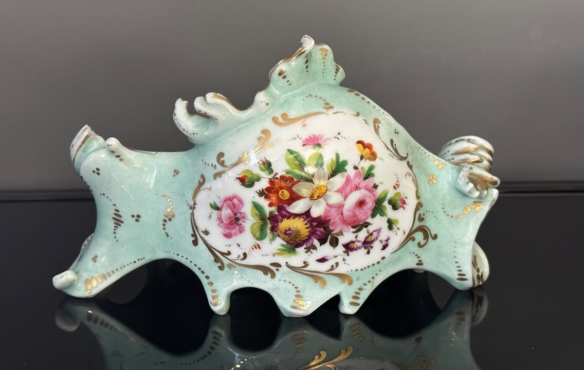 Paris Porcelain Inkwell Nineteenth Time-photo-3