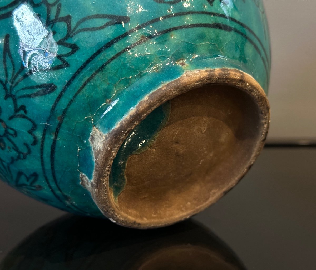 Moyen Orient, Vase Ceramique Emaille Epoque Fin XIXeme-photo-1