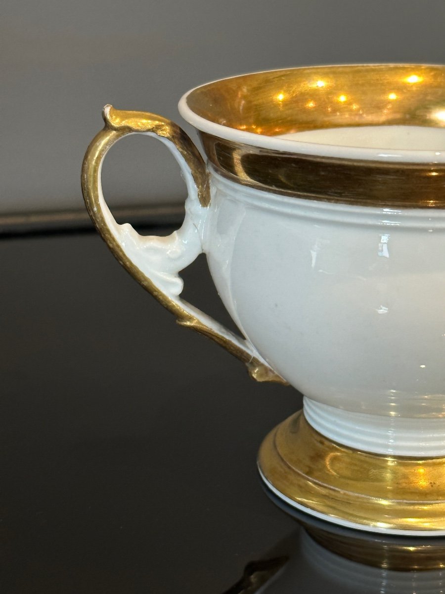 Chocolate Cup And Saucer Paris Porcelain Empire Period-photo-4