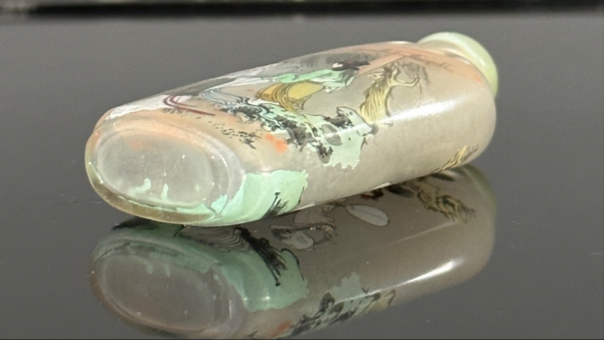 China Snuffbox In Painted Glass Twentieth Century-photo-4