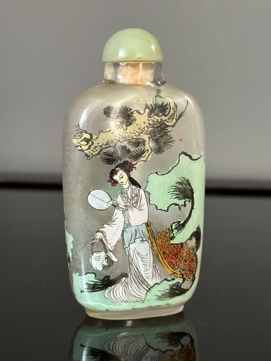 China Snuffbox In Painted Glass Twentieth Century-photo-3