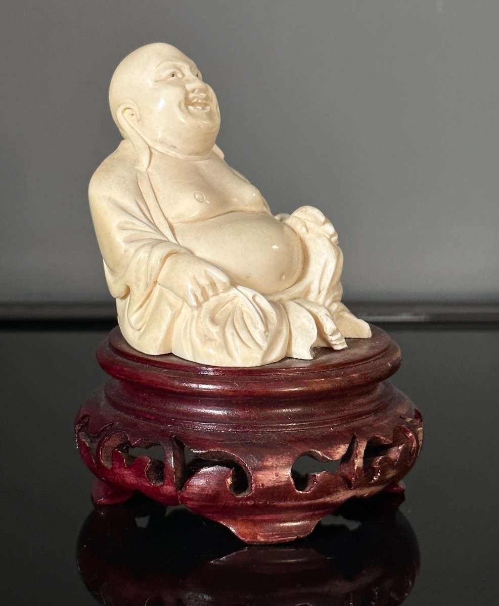 Laughing Buddha Ivory Sculpture Late Nineteenth-photo-2