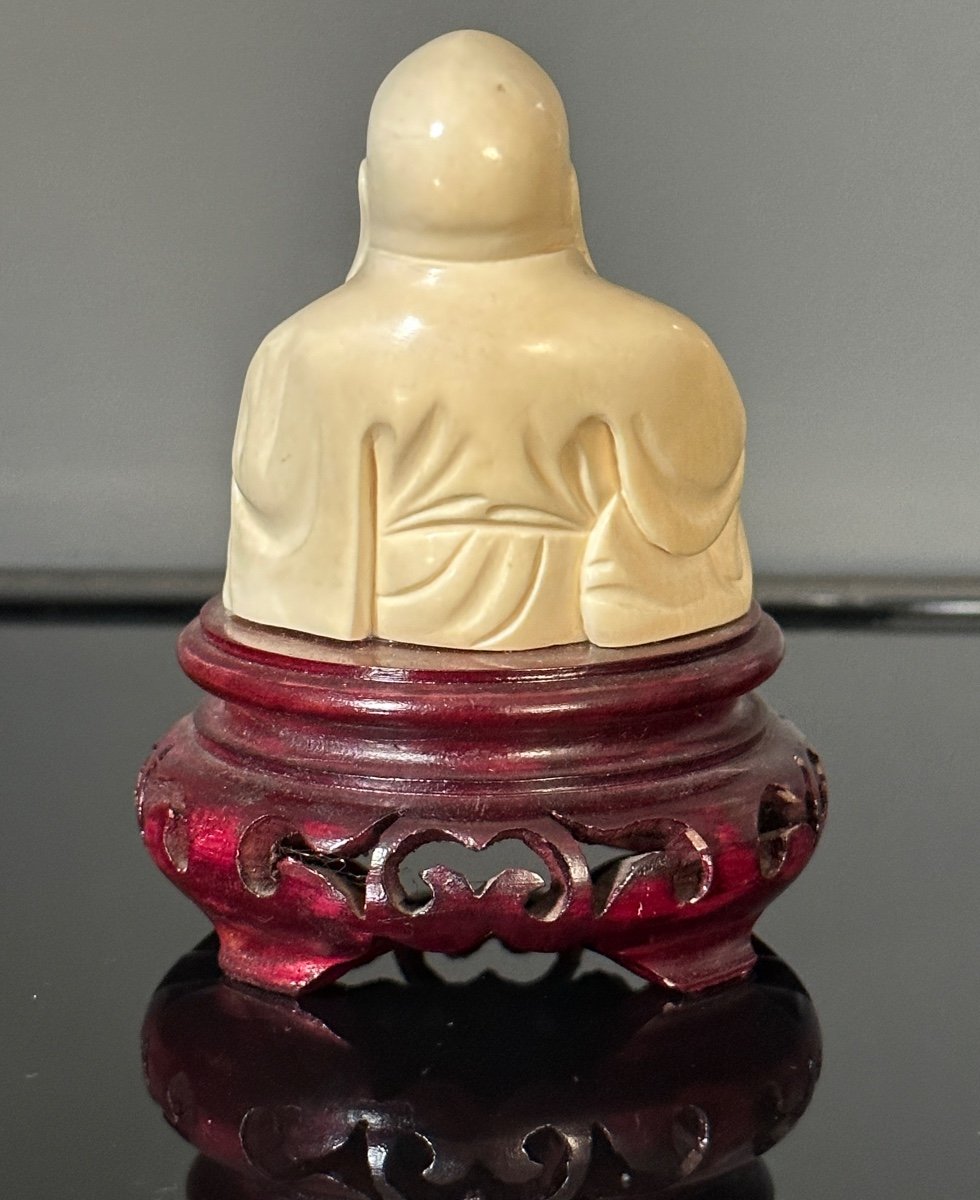 Laughing Buddha Ivory Sculpture Late Nineteenth-photo-3