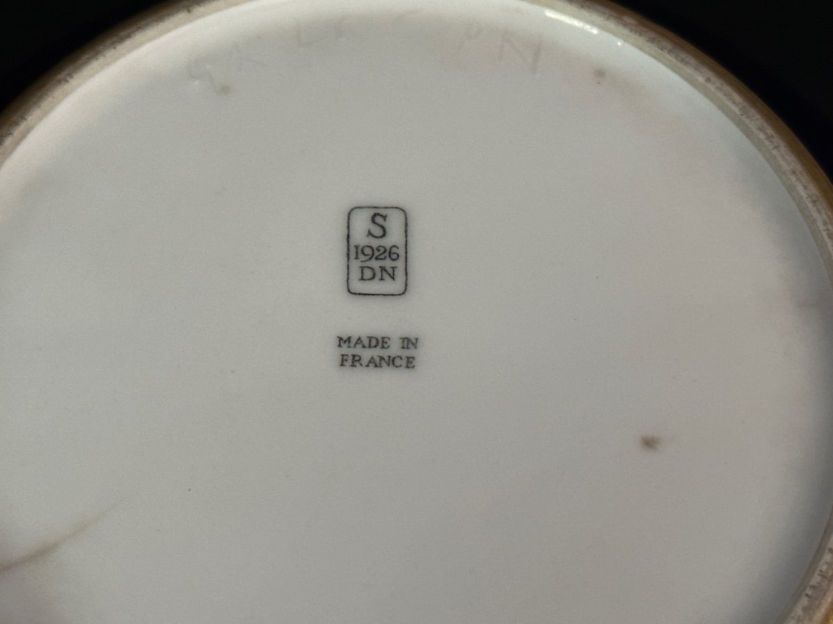 Sevres, Bonbonniere Porcelaine Bleue Datée 1926-photo-2