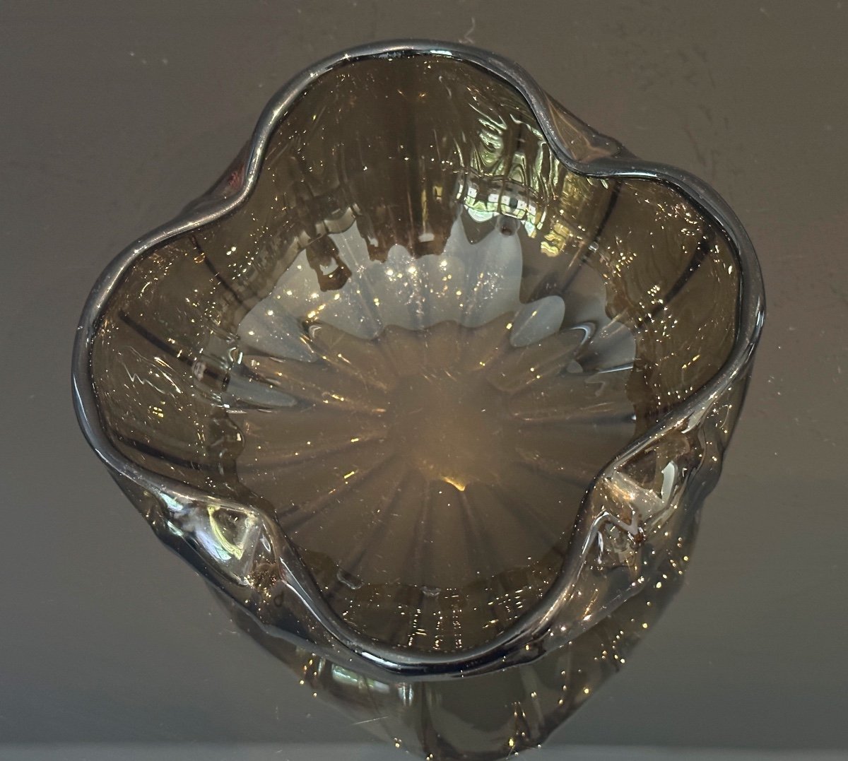 Coupe Polylobé Cristal Daum Nancy Vers 1900-photo-3