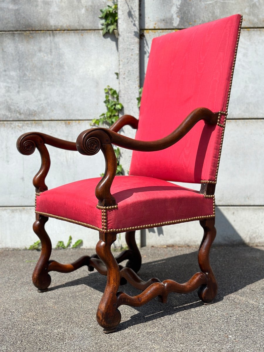 Louis XIV Period Walnut Armchair 17th Century-photo-3