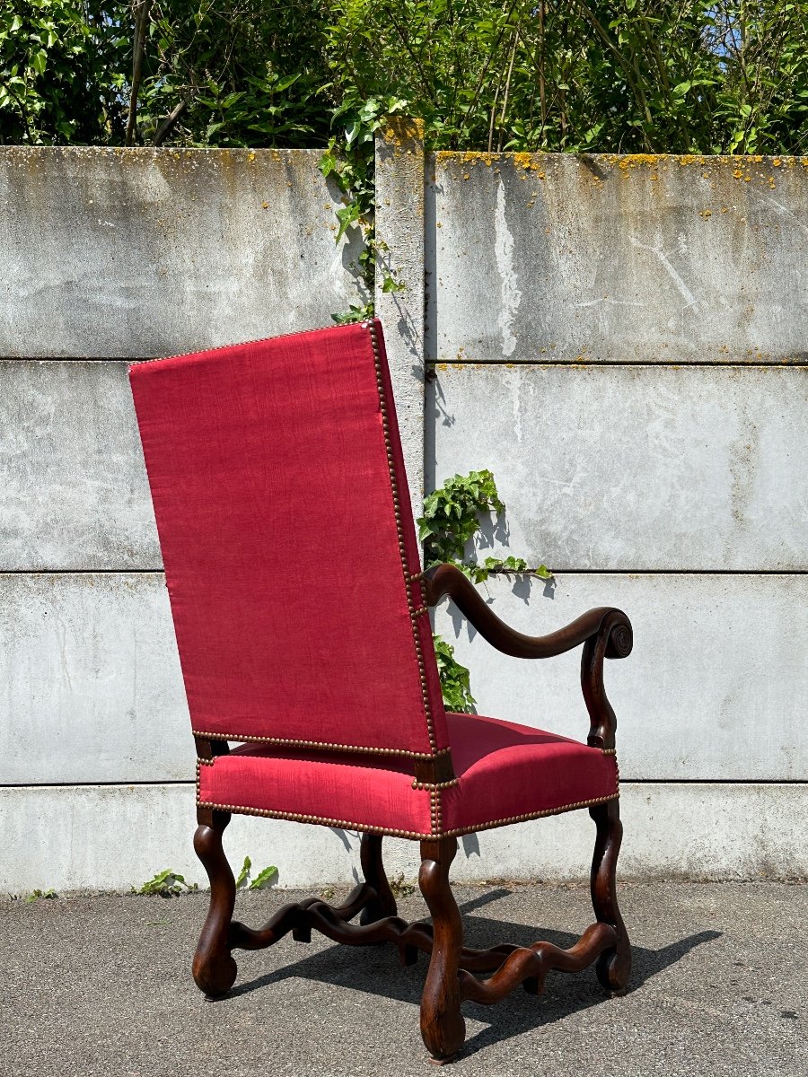 Fauteuil En Noyer d'Epoque Louis XIV XVIIème Siecle-photo-1