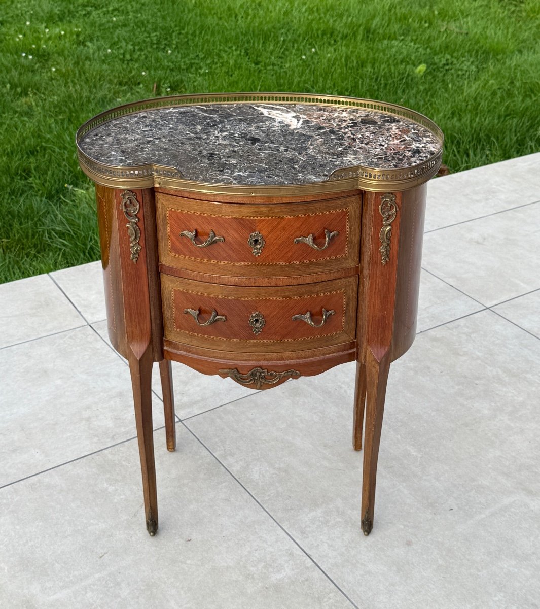 Small Marquetry Chiffonniere Table Napoleon III Period-photo-2