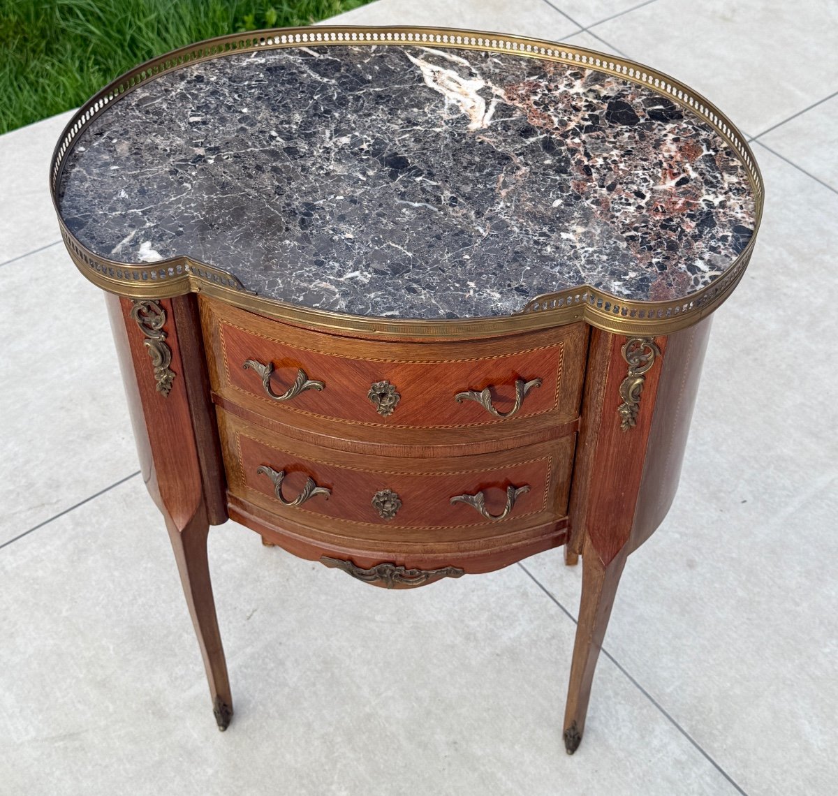 Small Marquetry Chiffonniere Table Napoleon III Period-photo-3