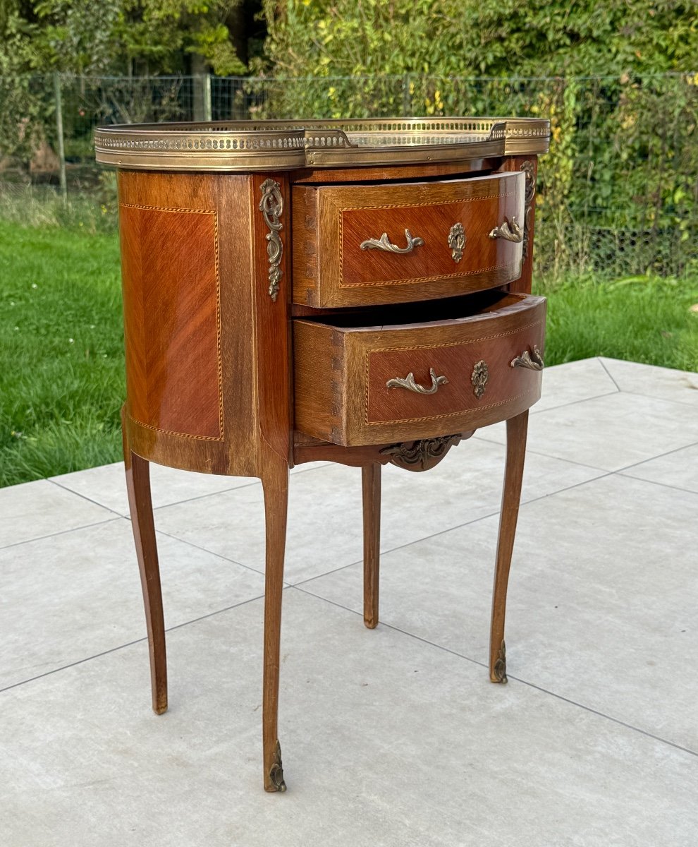 Small Marquetry Chiffonniere Table Napoleon III Period-photo-1