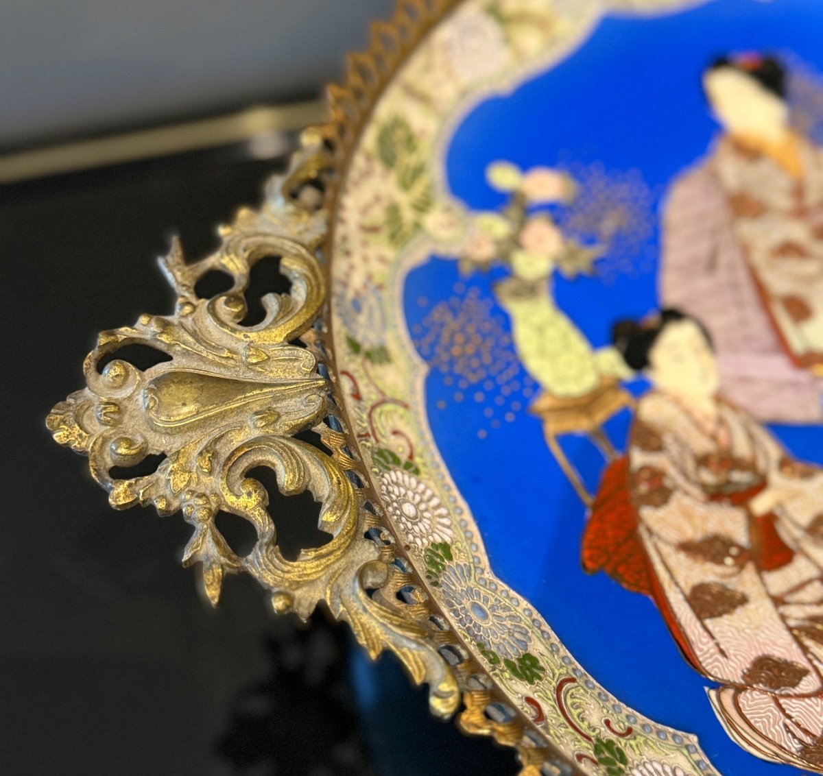 Earthenware Dish Bronze Enamels Japan Period XIXth-photo-4