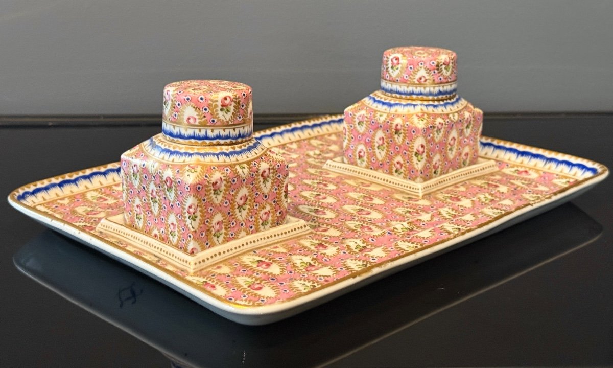 Sevres, Porcelain Inkwell, 19th Century