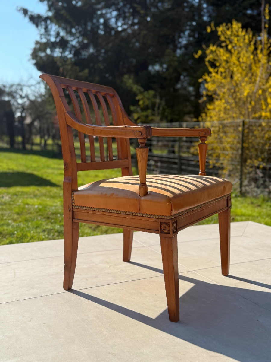 Fauteuil En Merisier Epoque Directoire-photo-2