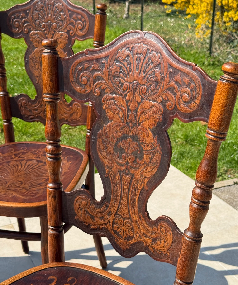 Jacob & Josef Kohn, Set Of 4 "bistro" Chairs Circa 1900-photo-7