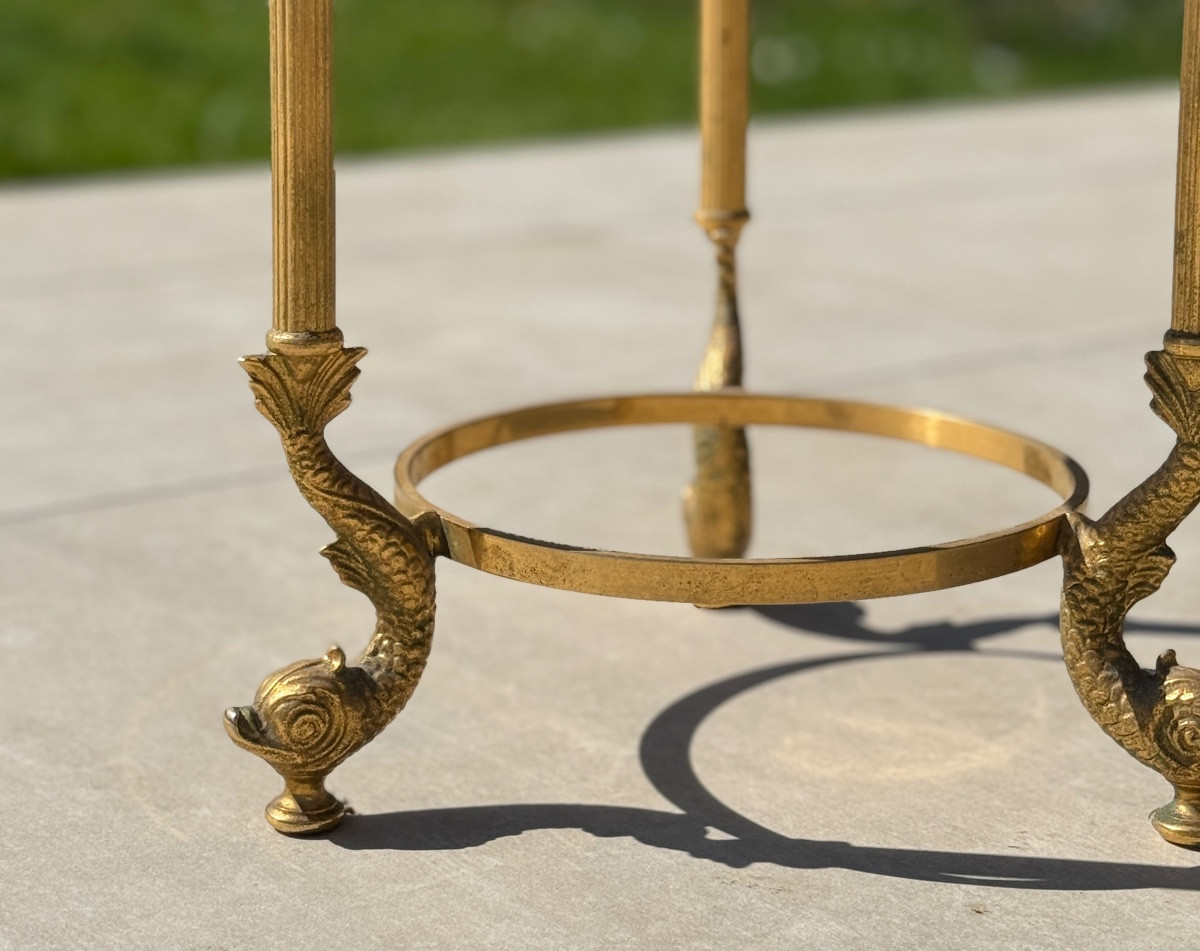Tabouret En Bronze Dore De Style Louis XV Vers 1950-photo-1
