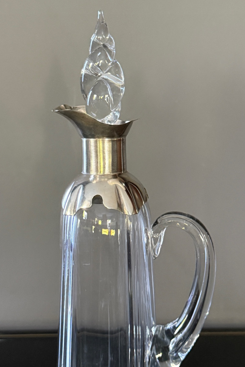 NORTON & WHITE, BIRMINGHAM, CARAFE ARGENT MASSIF ET CRISTAL VERS 1900-photo-3