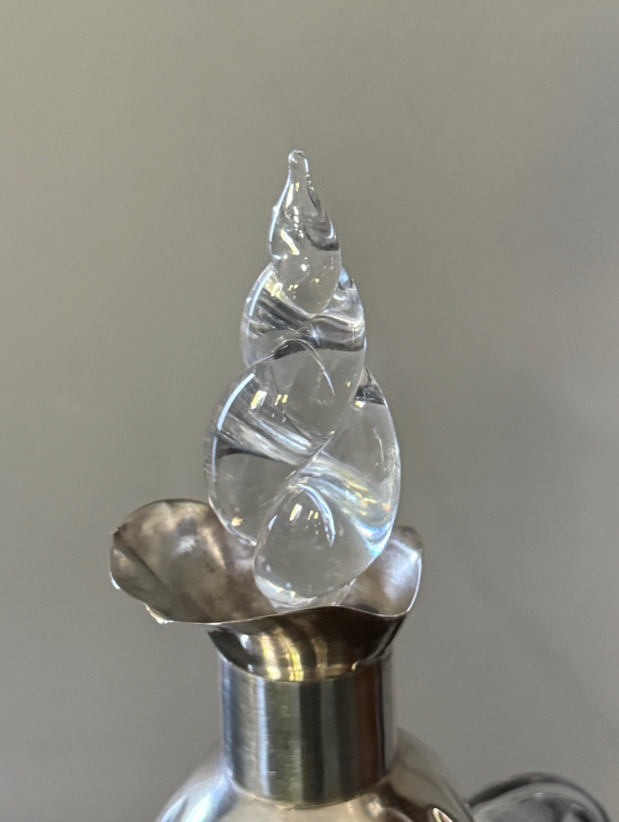NORTON & WHITE, BIRMINGHAM, CARAFE ARGENT MASSIF ET CRISTAL VERS 1900-photo-2