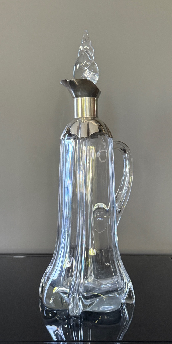 NORTON & WHITE, BIRMINGHAM, CARAFE ARGENT MASSIF ET CRISTAL VERS 1900-photo-3