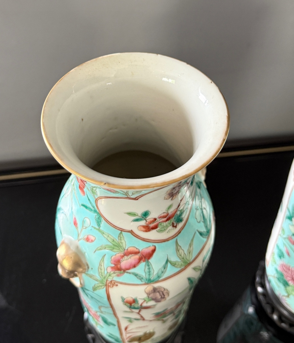 PAIRE DE VASES EN PORCELAINE DE CHINE EPOQUE XIXEME-photo-4