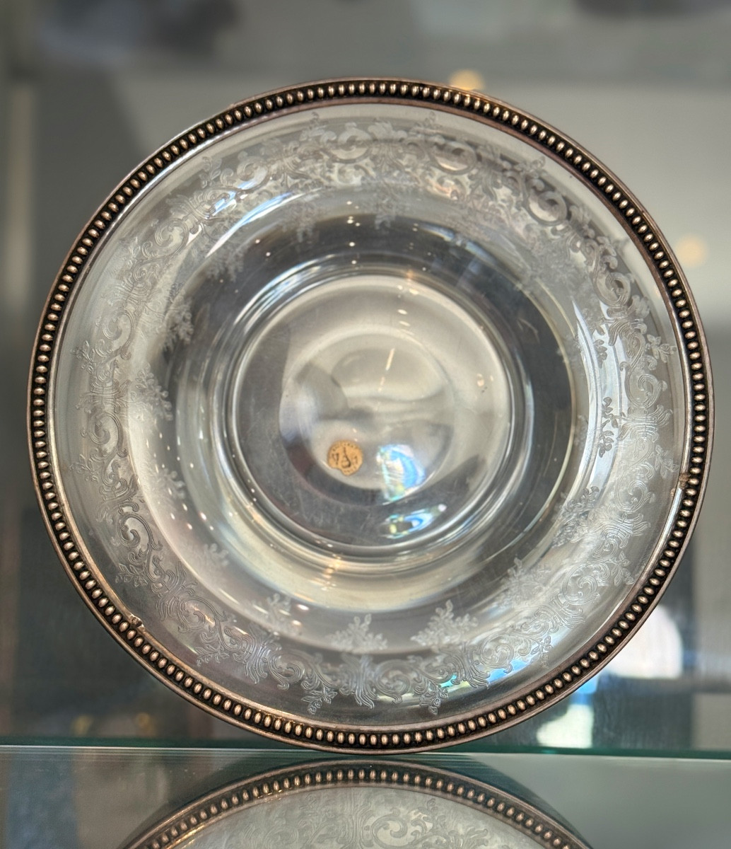 Baccarat, Engraved Crystal Decanter And Bowl -photo-4
