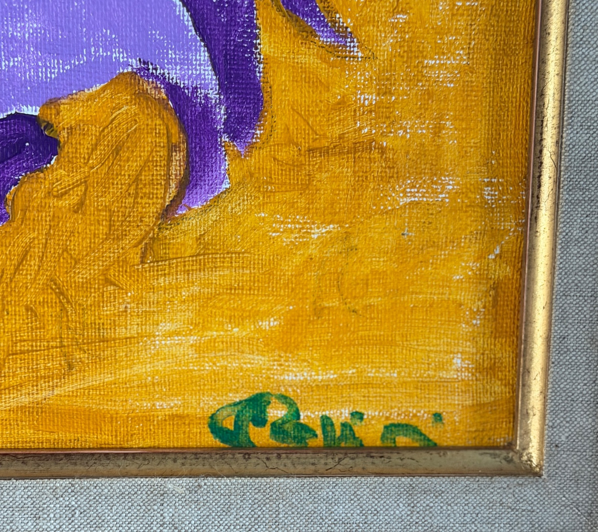 SERGE REGGIANI, ACRYLIQUE SUR TOILE "LA ROUILLE II" SIGNEE (1922 - 2004)-photo-3