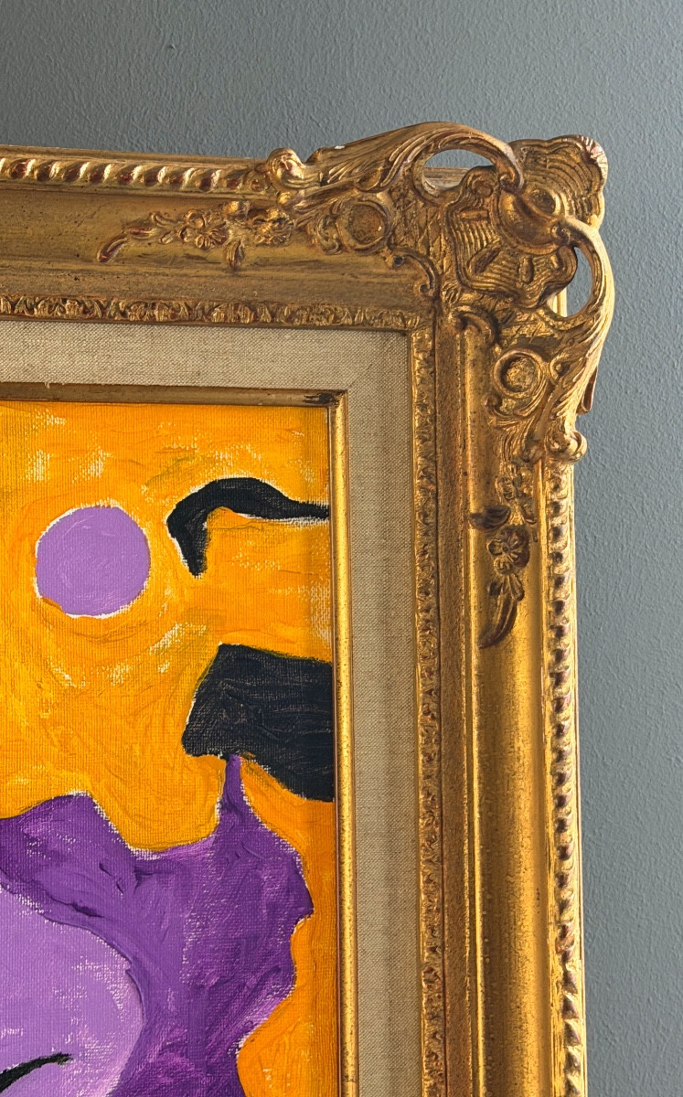 SERGE REGGIANI, ACRYLIQUE SUR TOILE "LA ROUILLE II" SIGNEE (1922 - 2004)-photo-4