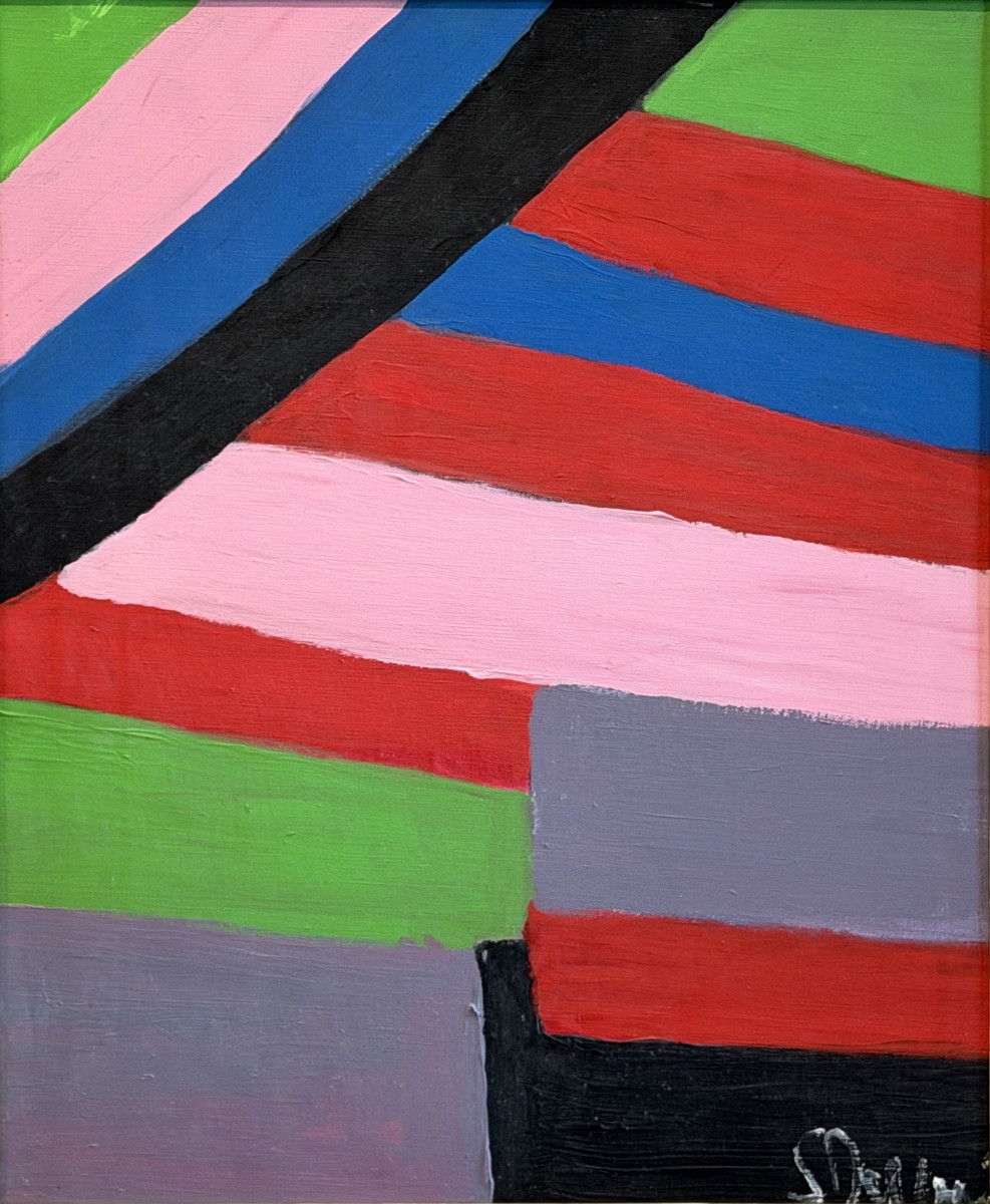 Serge Reggiani, Acrylic On Canvas "variable Geometry" Signed (1922 - 2004)  -photo-2