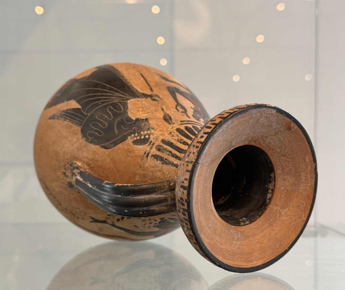 Greek Amphora Vase With Black Figures, 19th Century-photo-4