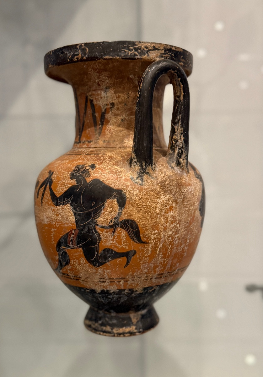VASE AMPHORE GRECQUE FIGURES NOIRES EPOQUE XIXEME-photo-4