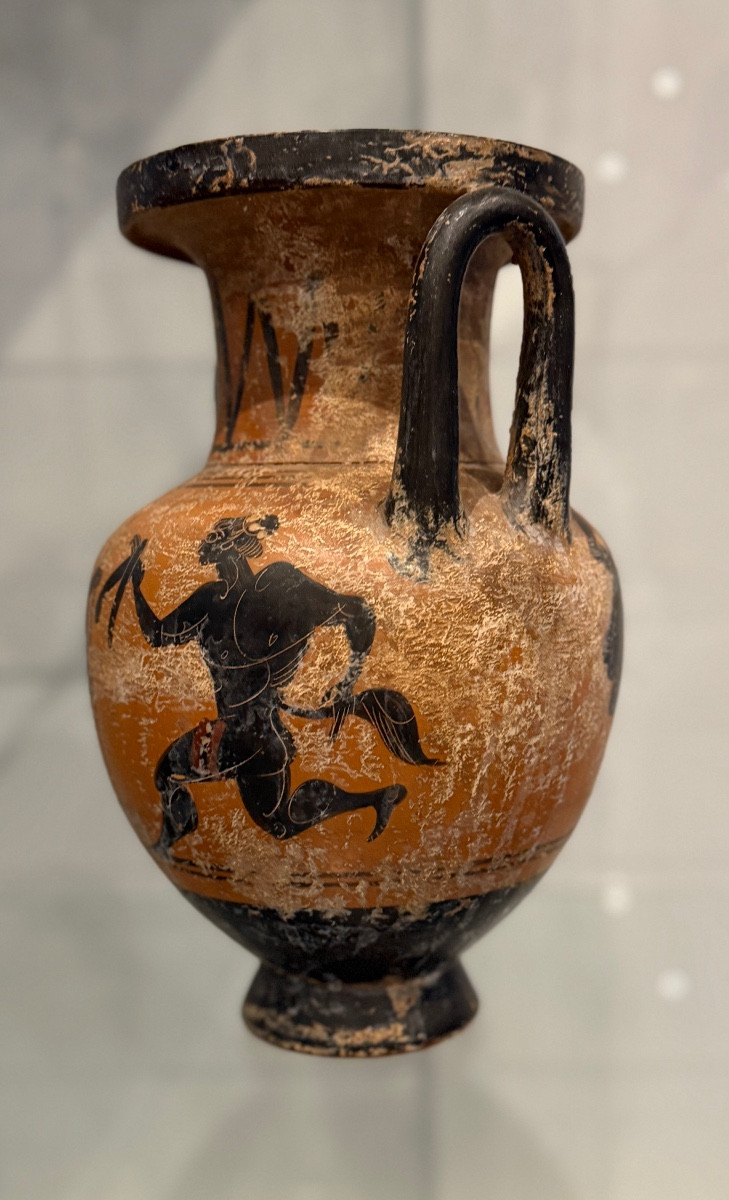 VASE AMPHORE GRECQUE FIGURES NOIRES EPOQUE XIXEME-photo-2