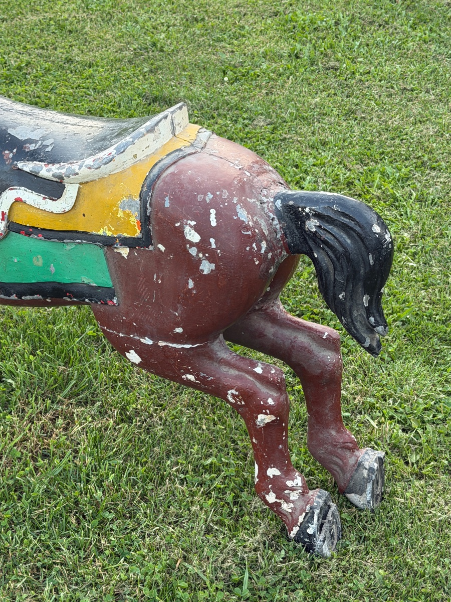 Polychrome Cast-iron Merry-go-round Horse Circa 1900-photo-2