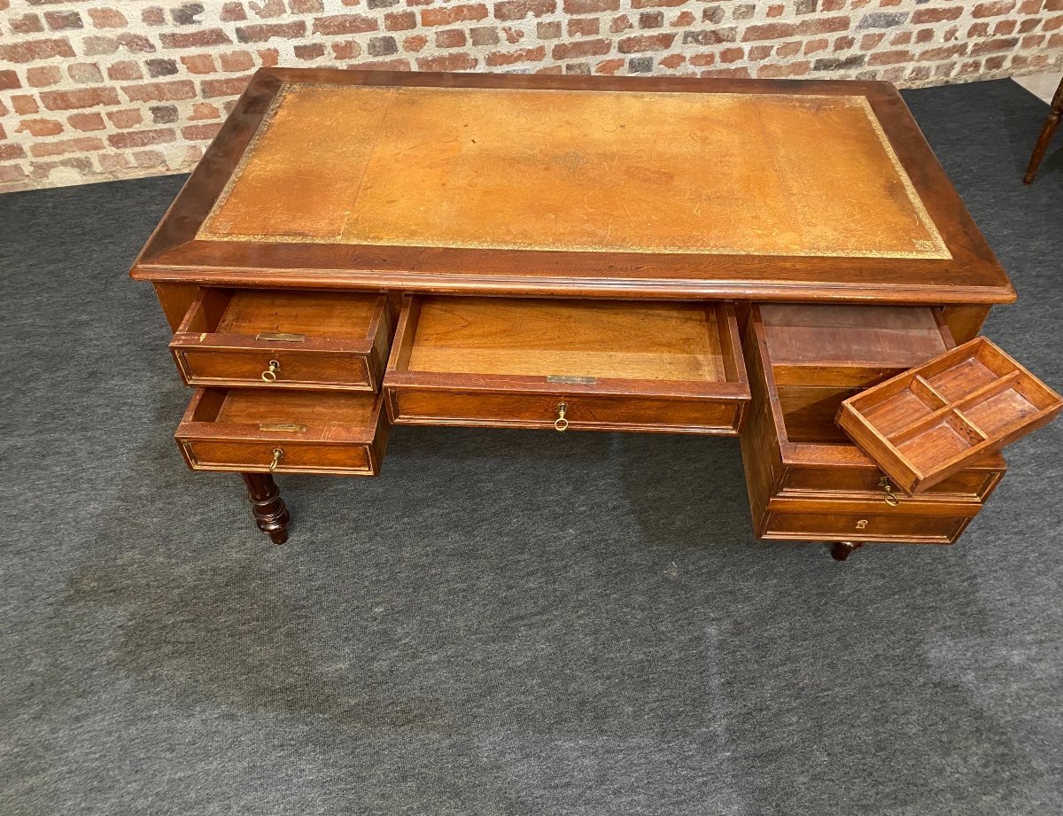 Louis Philippe Period Mahogany Flat Desk-photo-4