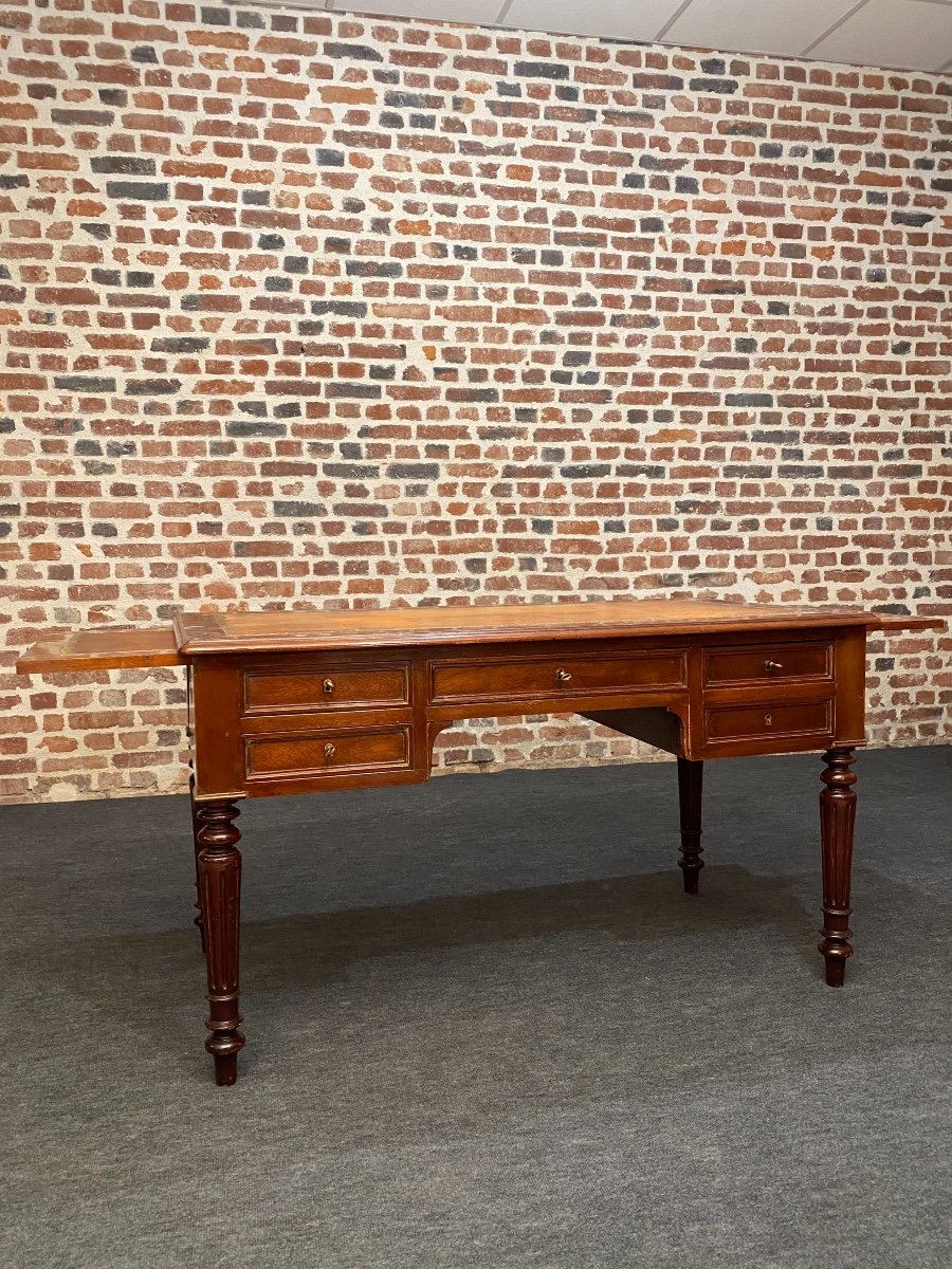 Louis Philippe Period Mahogany Flat Desk-photo-3