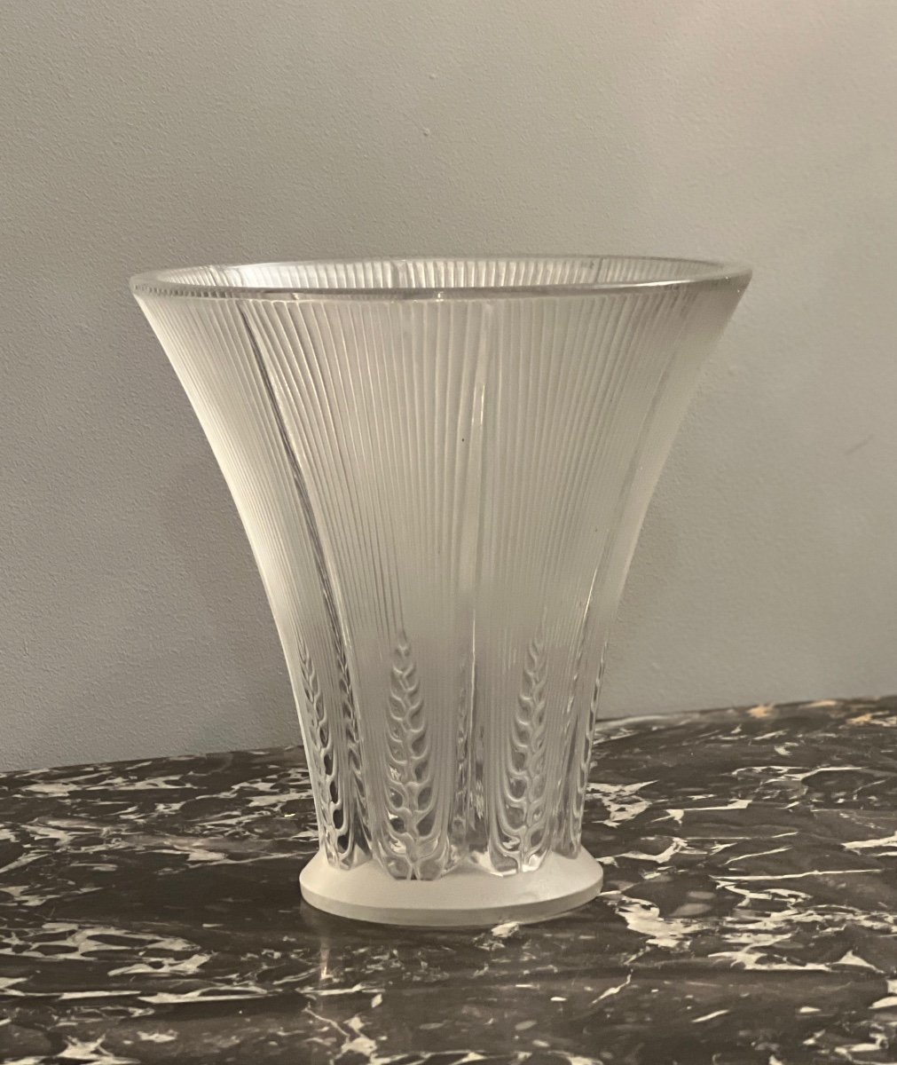 René Lalique Epi Crystal Vase-photo-2