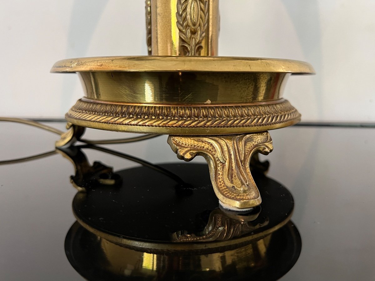 Importante Lampe Bouillote De Style Empire En Bronze Dore 20eme-photo-3