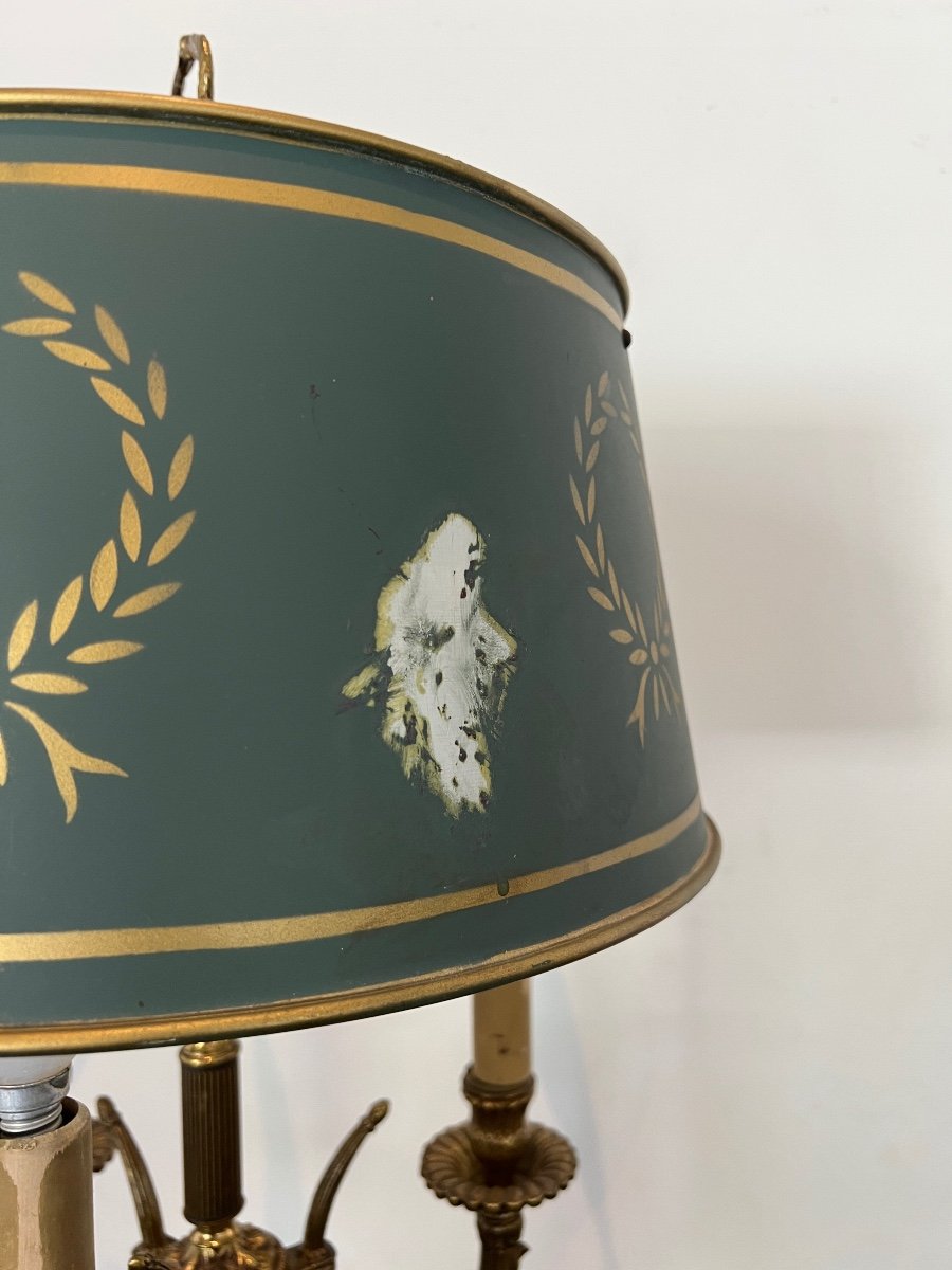 Importante Lampe Bouillote De Style Empire En Bronze Dore 20eme-photo-2