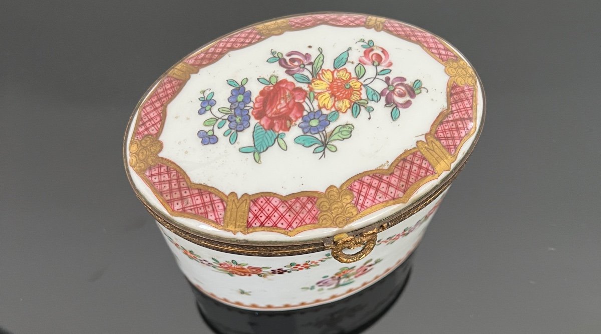 Small Box In Paris Porcelain Louis XVI Style 19th Time-photo-3