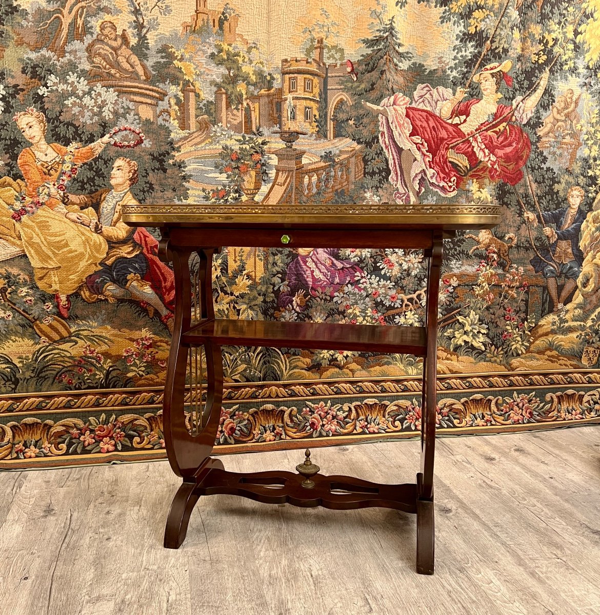 Petite Table Rognon En Acajou Pietement Lyre -photo-2