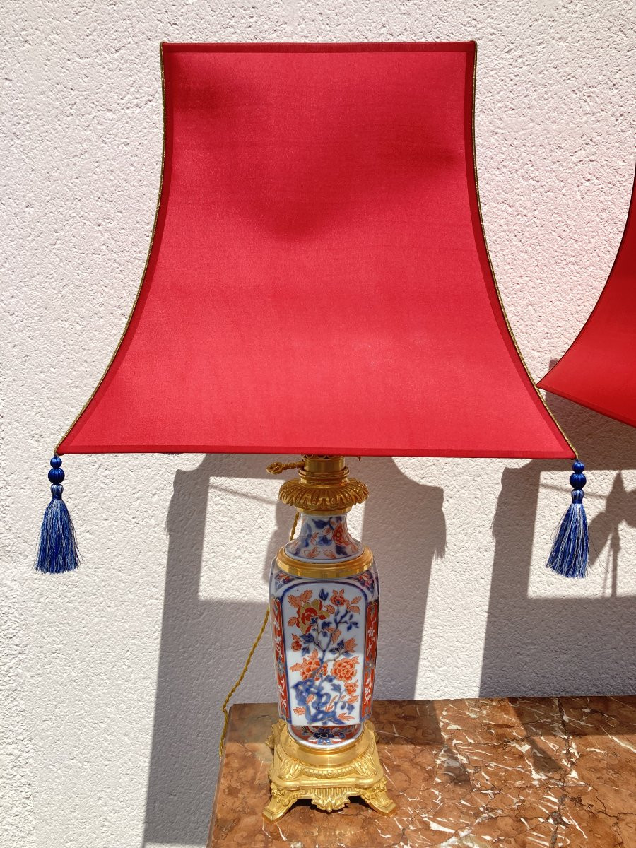 Pair Of Late 19th Century Imari Lamps-photo-2