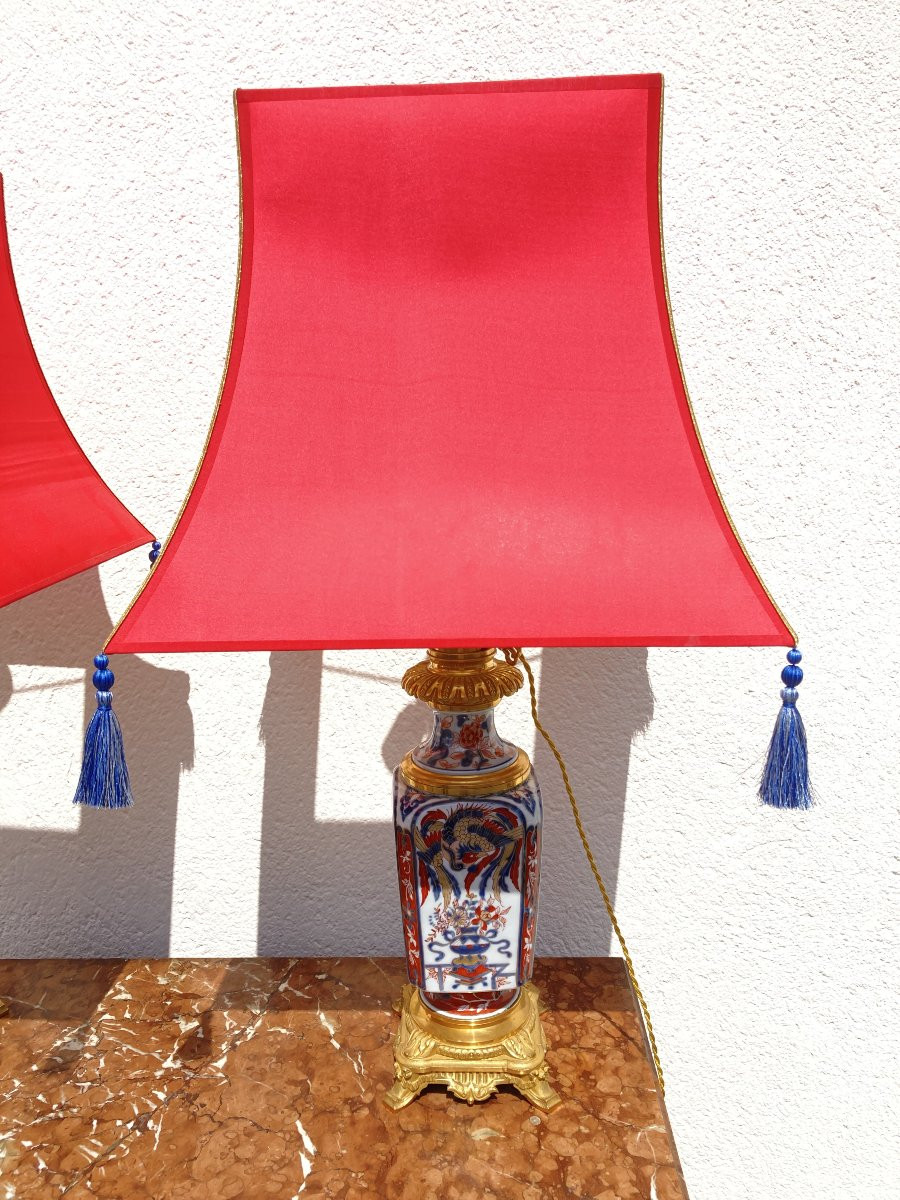Pair Of Late 19th Century Imari Lamps-photo-3