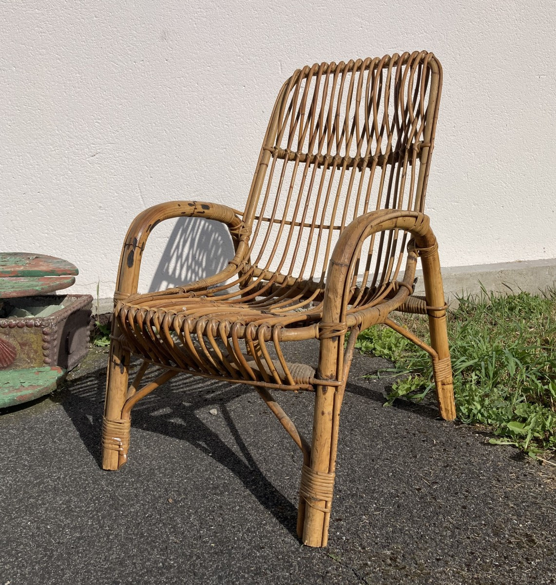 Fauteuil en Rotin Vintage