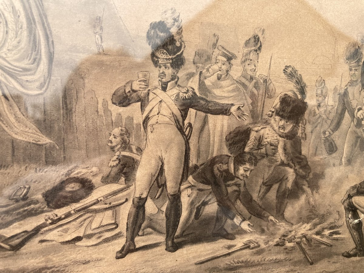 French Empire Lithograph, The Burnt Eagles, Published By Martinet In Paris, Bonapartist Theme-photo-2