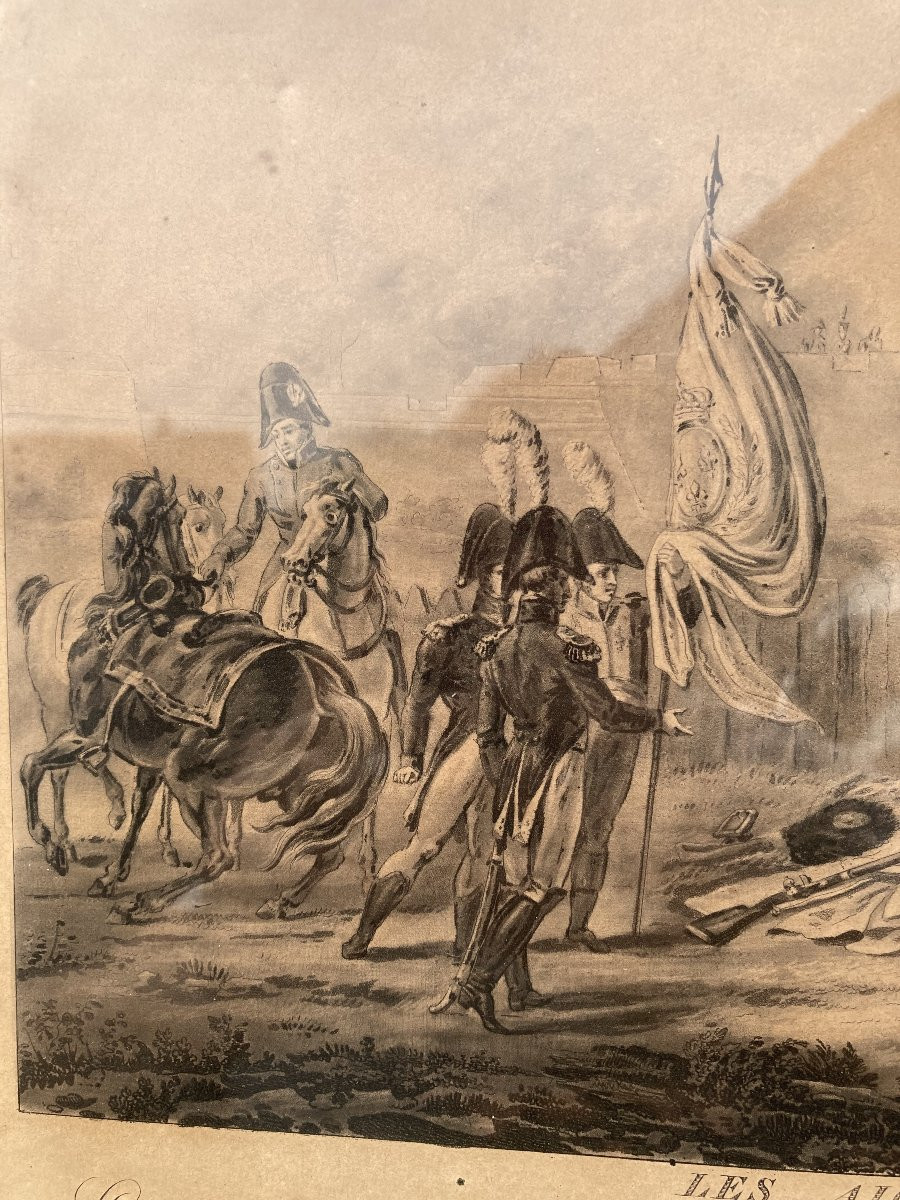 French Empire Lithograph, The Burnt Eagles, Published By Martinet In Paris, Bonapartist Theme-photo-3