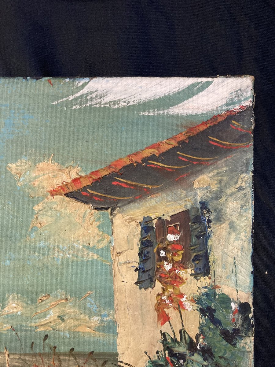 École Française, Marine Méditerranéenne, huile sur toile, milieu XXe siècle-photo-4