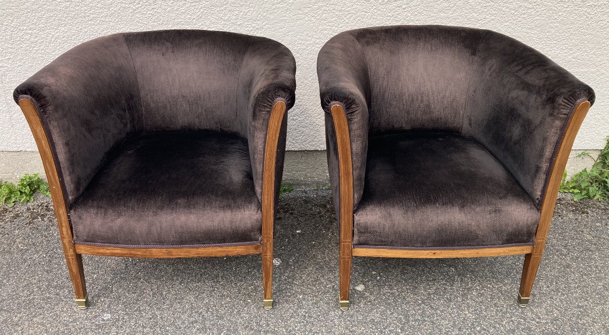 Pair Of Art Deco Armchairs, 1920s