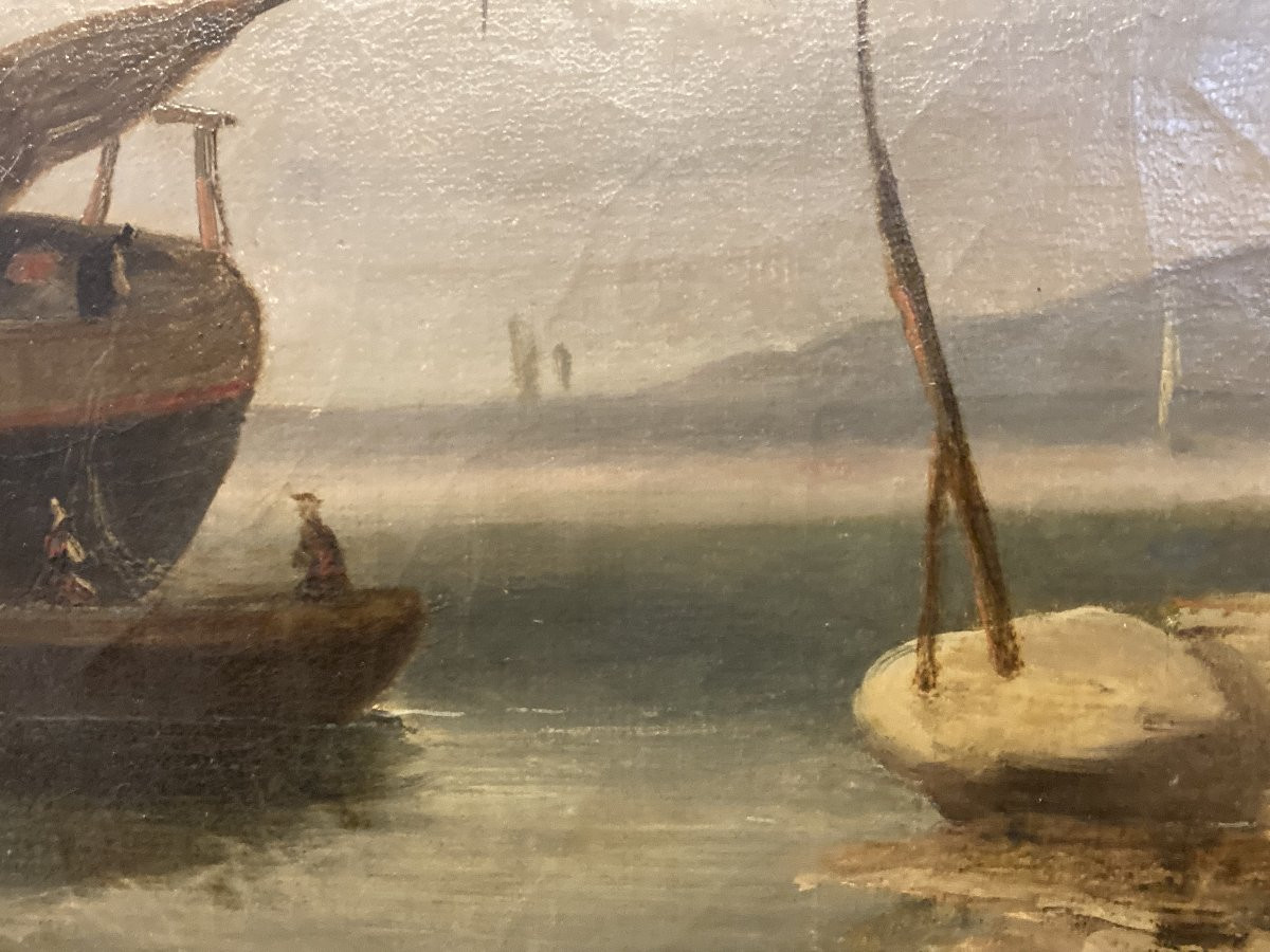 École Française du XIXe siècle, La Marée Basse, Marine encadrée-photo-8