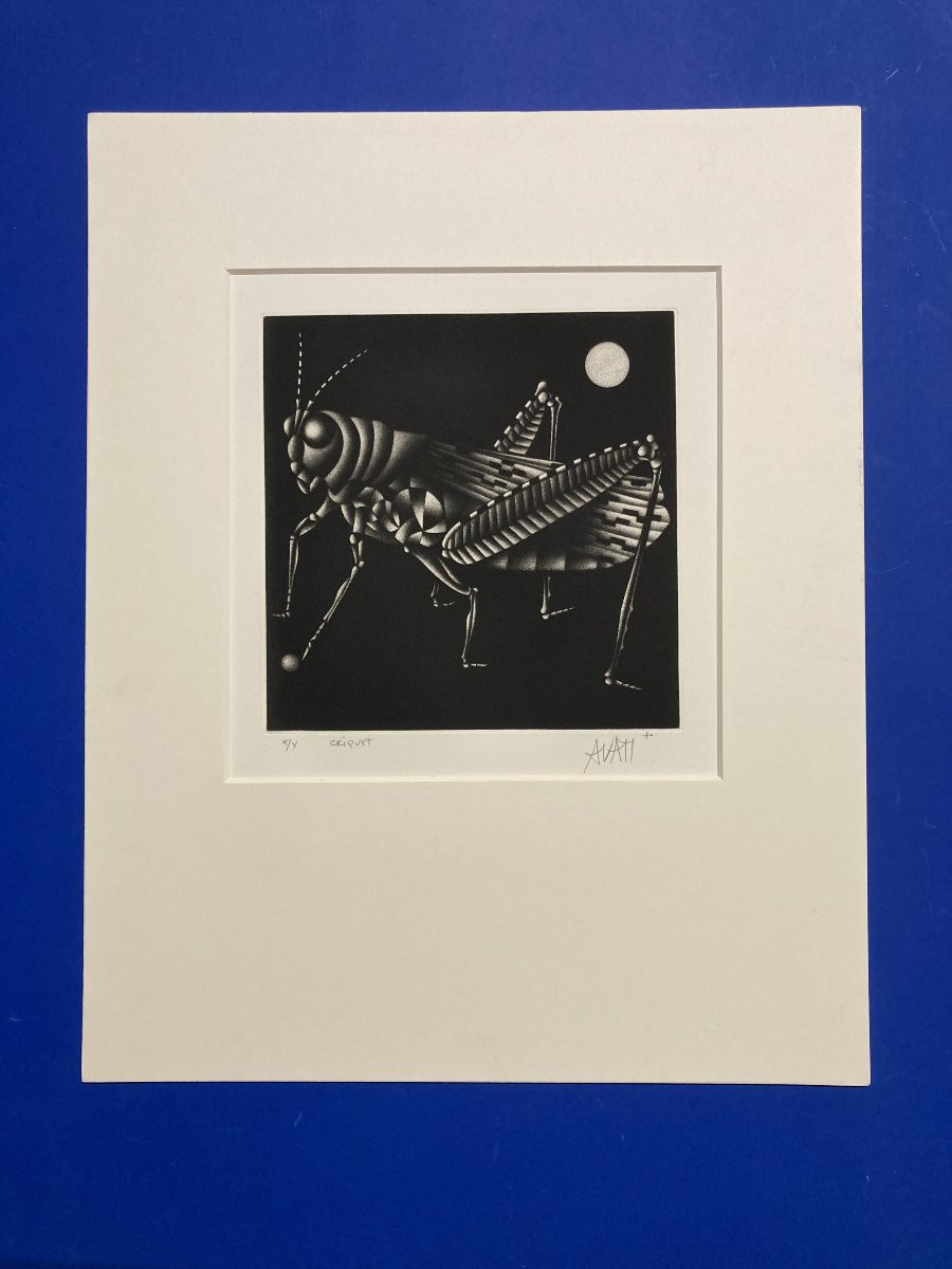 Mario Avati (1921-2009), Cricket, Mezzotint, 1970-photo-2