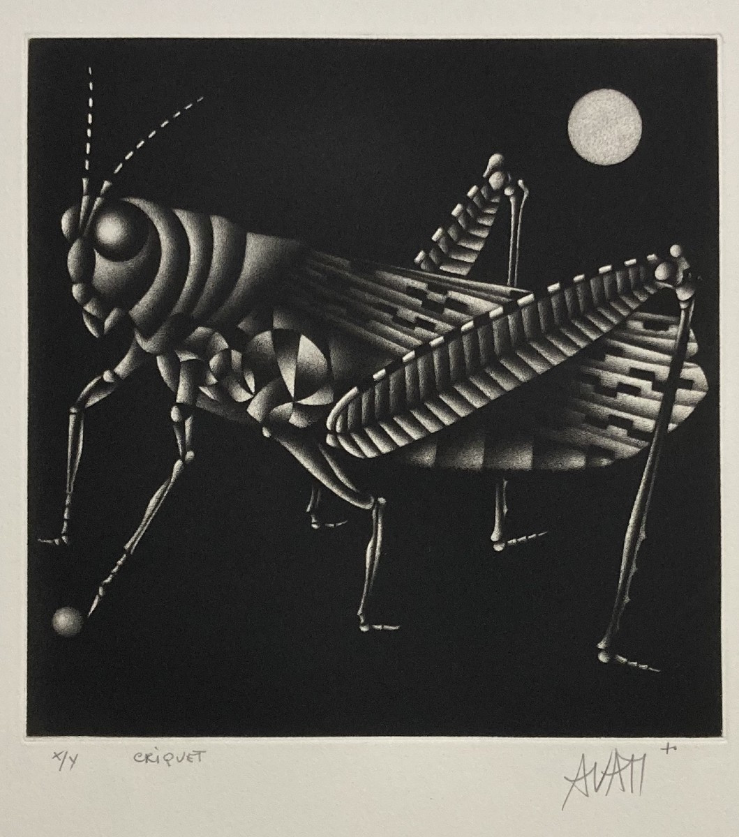 Mario Avati (1921-2009), Cricket, Mezzotint, 1970